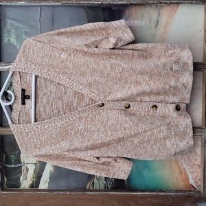 Banana Republic XL Button-up Cardigan Brown and White V-Neck